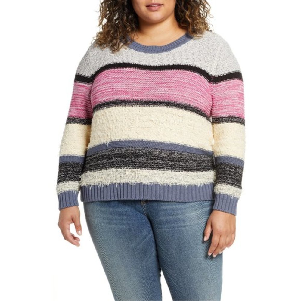 NWT Nordstrom Caslon Marl Stripe Pullover Sweater